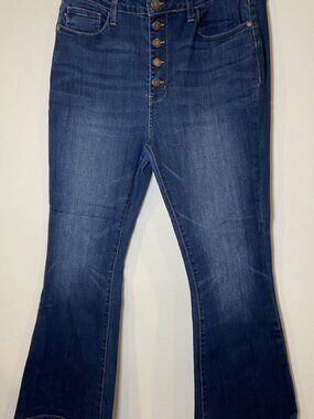 Judy Blue Jeans Trouser Flare High Rise Button Fly Size 15 32